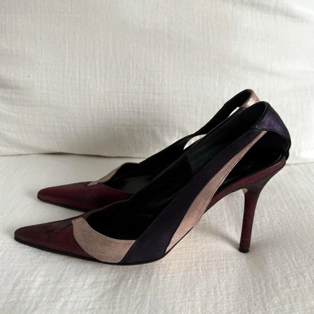 Eugenia Kim Metallic Multicolored Leather Pointed Toe Pumps - Picture 5 of 7